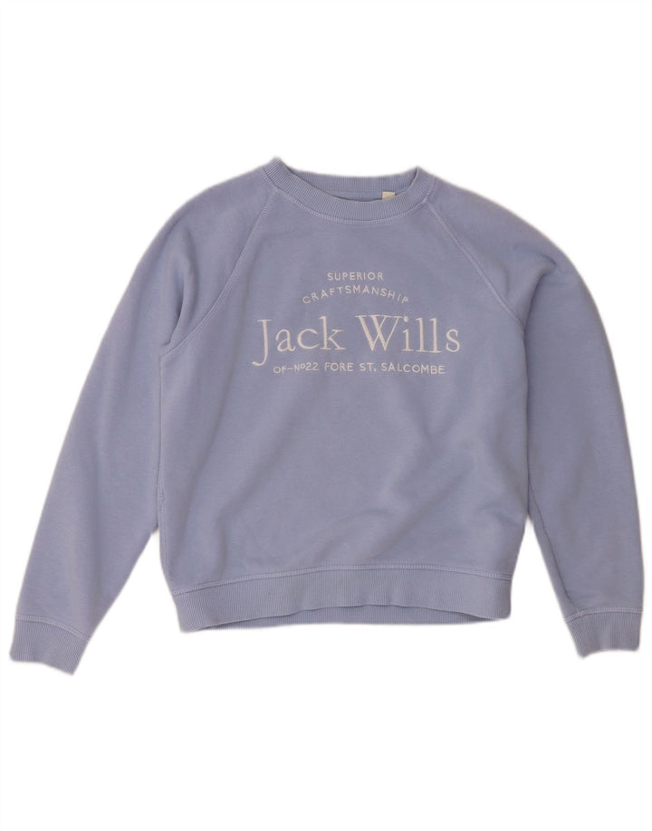Женский джемпер оверсайз с рисунком Jack Wills UK 6 XS, синий хлопок