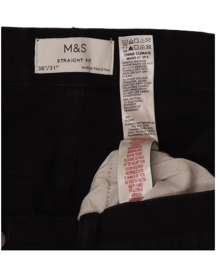 Мужские прямые джинсы Marks & Spencer W36 L31, черный хлопок