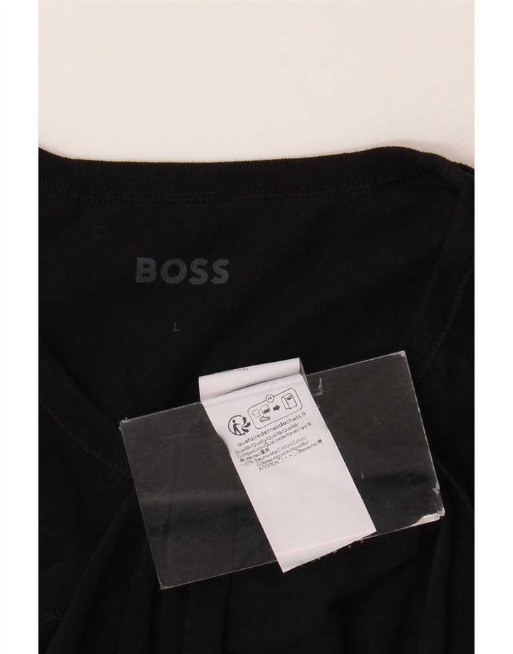 Мужская футболка Hugo Boss, большой черный хлопок