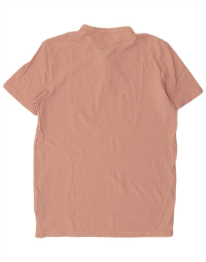 Мужская рубашка-поло премиум-класса JACK & JONES из хлопка среднего розового цвета