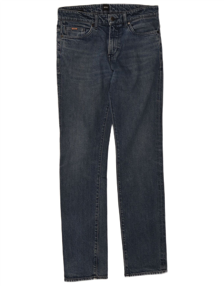 Мужские узкие джинсы Hugo Boss W30 L32 синие, хлопок