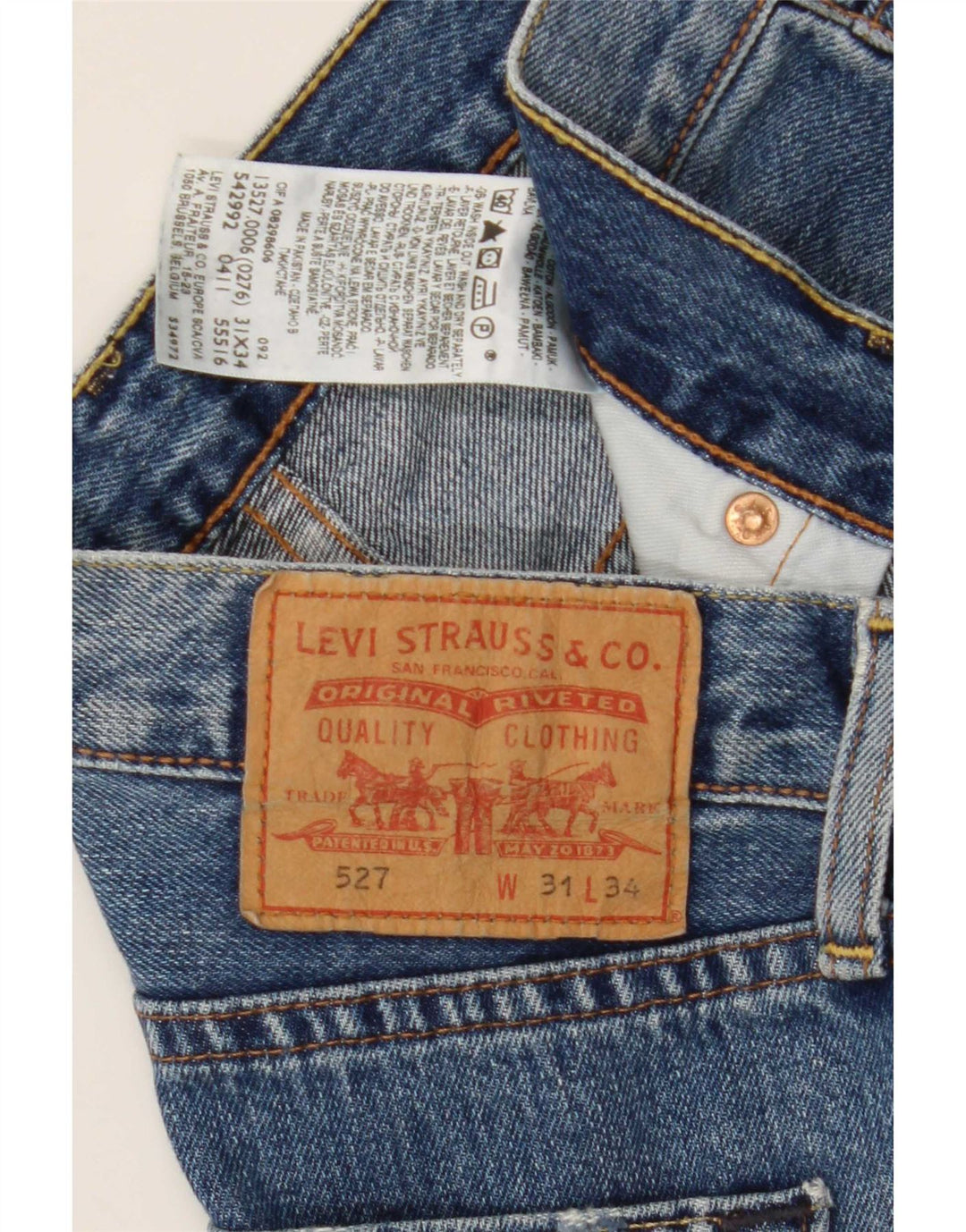 Мужские джинсы Levi's 527 Bootcut W31 L31 синие, хлопок