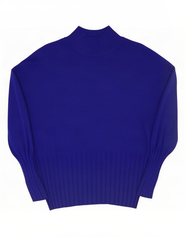 Marks & Spencer Womens Turtle Neck Jumper Sweater UK 22 3XL Blue Viscose