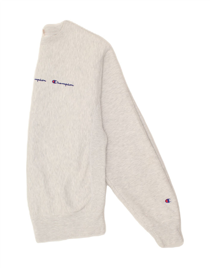 CHAMPION Mens Graphic Sweatshirt Jumper Small Grey Cotton Vintage Champion and Second-Hand Champion from Messina Hembry 