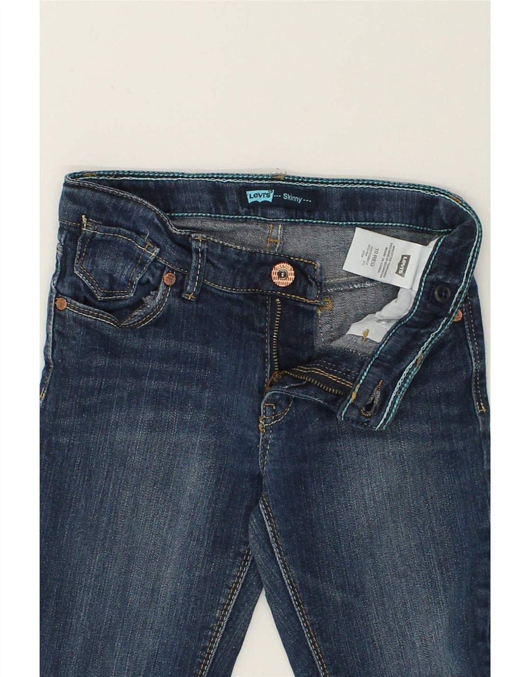 LEVI'S Boys Skinny Jeans 9-10 Years W25 L25 Blue Cotton | Vintage Levi's | Thrift | Second-Hand Levi's | Used Clothing | Messina Hembry 