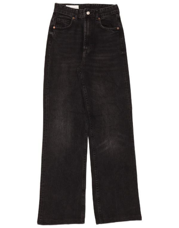 Женские широкие джинсы Zara EU 34 2XS W24 L32, черный хлопок