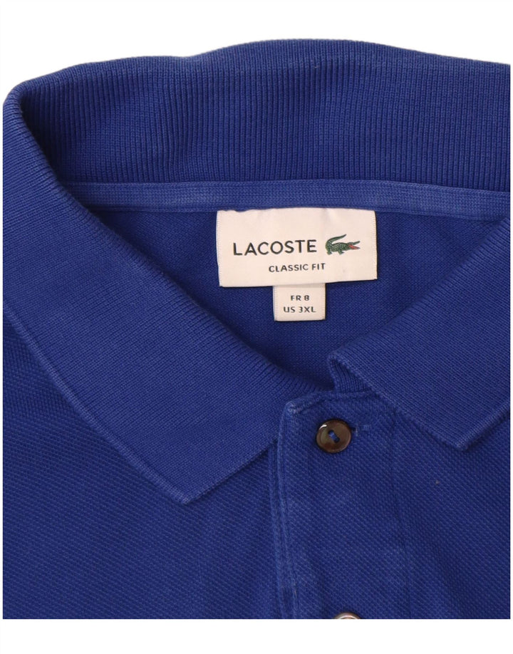 Мужская рубашка-поло классического кроя LACOSTE, размер 8, 3XL, синяя, хлопок