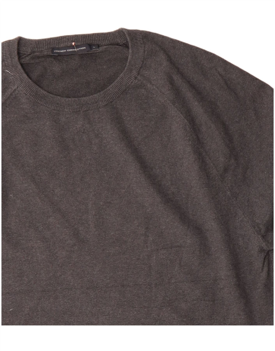 Мужской свитер FRENCH CONNECTION, большой серый хлопковый джемпер
