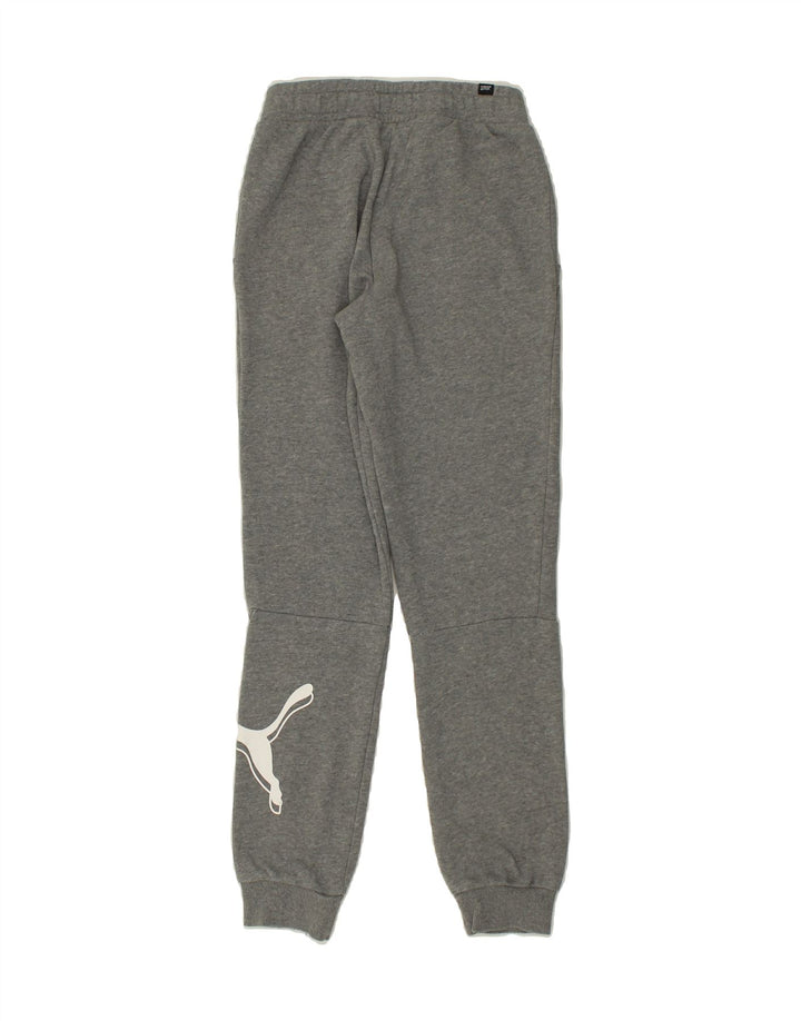 PUMA Boys Graphic Tracksuit Trousers Joggers 7-8 Years 2XS Grey | Vintage Puma | Thrift | Second-Hand Puma | Used Clothing | Messina Hembry 
