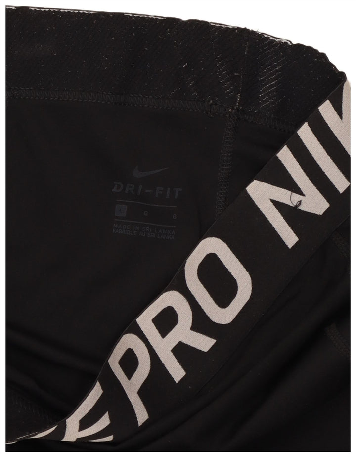 Женские леггинсы с рисунком Nike Dri Fit UK 16, большие черные