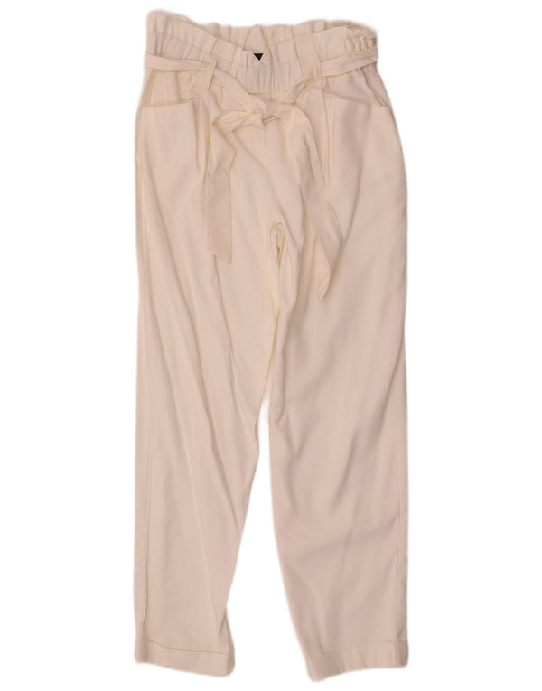 Zara Женские повседневные брюки Trafaluc с высокой талией среднего размера W28 L27 Off White