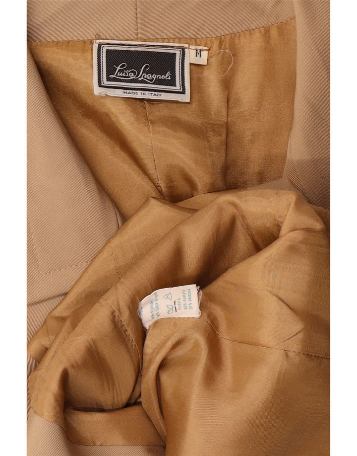 LUISA SPAGNOLI Womens 2 Button Blazer Jacket UK 14 Medium Beige Polyester