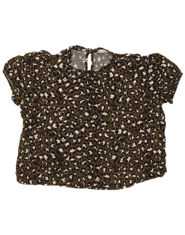 Женская блузка Marks & Spencer Top UK 22 3XL Хаки, вискоза с животным принтом