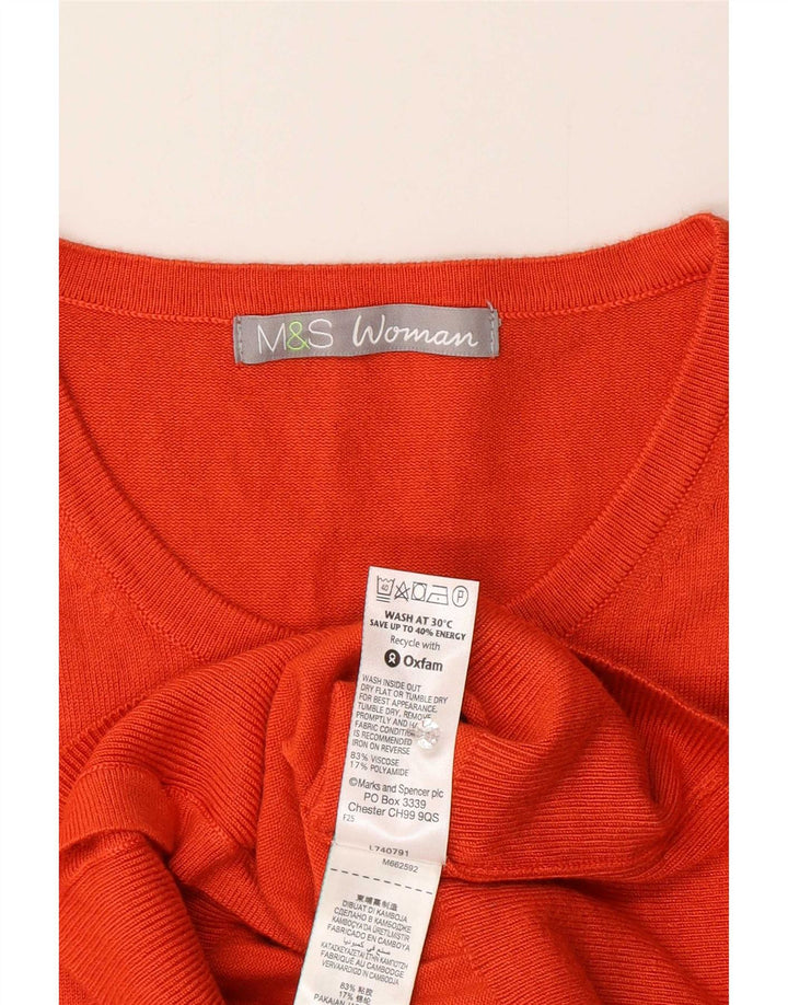 Женский кардиган Marks & Spencer UK 14 средний оранжевый вискозный