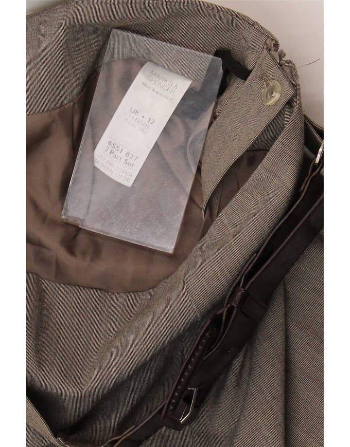 Женская расклешенная юбка Marks & Spencer UK 12 Medium W30 Бежевый полиэстер