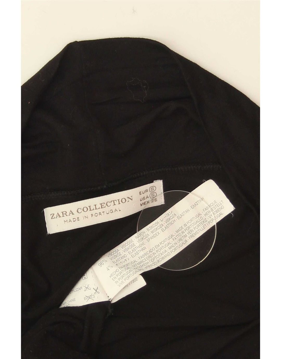 Женское облегающее платье Zara UK 8, маленькое черное из вискозы