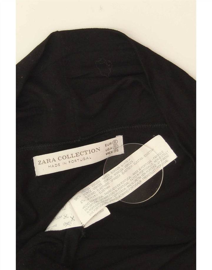 Женское облегающее платье Zara UK 8, маленькое черное из вискозы