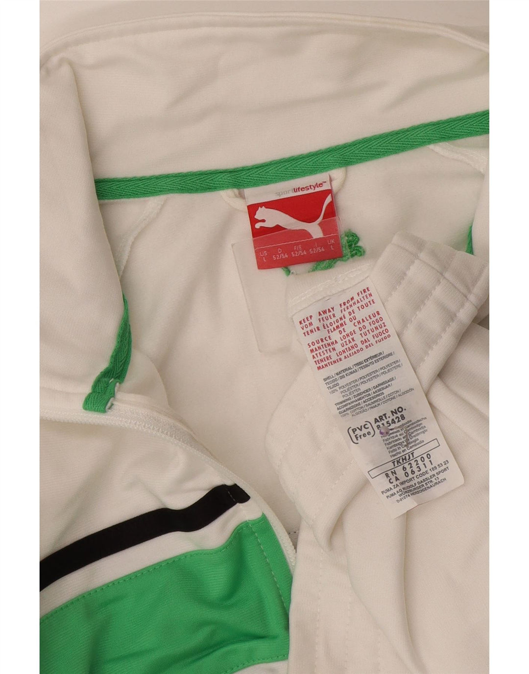 Мужской спортивный костюм Puma, большая белая спортивная куртка из полиэстера с цветными блоками