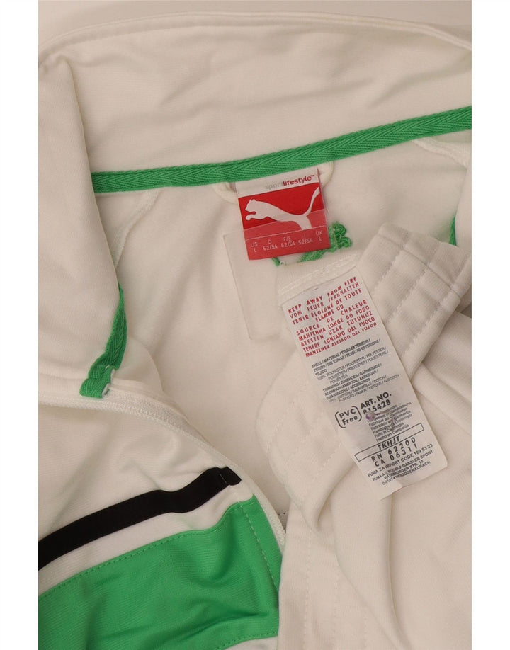 Мужской спортивный костюм Puma, большая белая спортивная куртка из полиэстера с цветными блоками