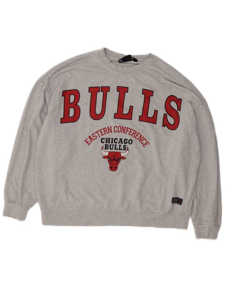 Женский свитер НБА Chicago Bulls с рисунком, Великобритания, 12/14, средний серый