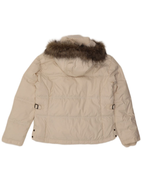 Женская стеганая куртка COLUMBIA с капюшоном UK 18 XL, белый полиэстер