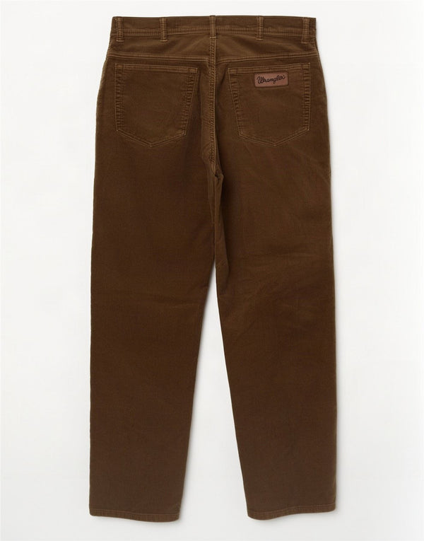 Мужские вельветовые брюки Wrangler Texas Slim W36 L30, коричневые, хлопковые