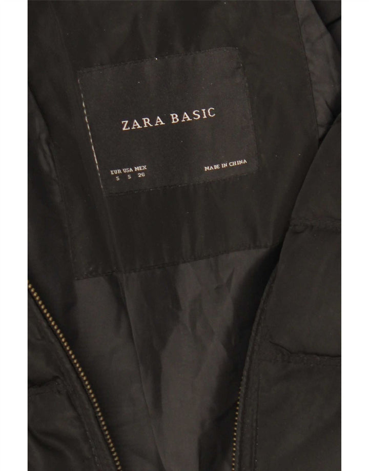 Женское стеганое пальто Zara UK 10, маленький черный полиэстер