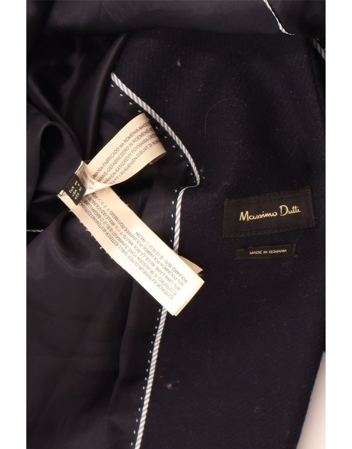 Massimo Dutti Женское Пальто EU 40 Среднее Темно-Синее Шерсть