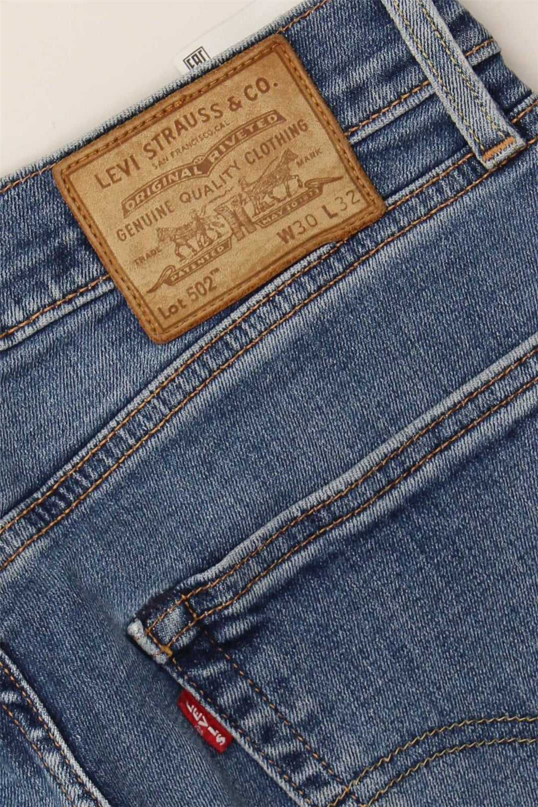 LEVI'S Mens 502 Tapered Jeans W30 L25 Blue Cotton