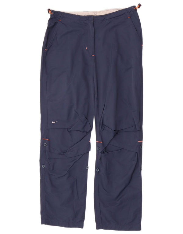 Женские прямые брюки Nike, США, 12/14, большие, W30, L28, синие, хлопок