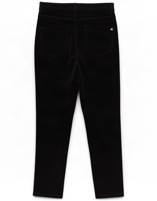 Женские узкие бархатные укороченные брюки Massimo Dutti W32 L27, черные