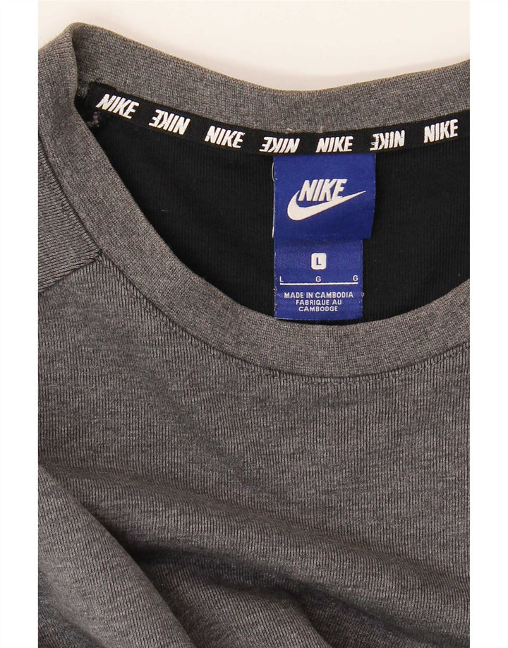 Мужской графический свитшот Nike, размер Large, серый, цветной блок