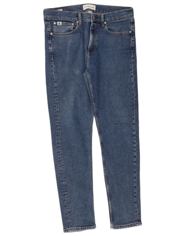 Мужские узкие джинсы Calvin Klein W33 L32, синий хлопок