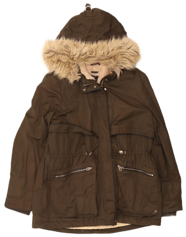 Женская парка Zara Trafaluc с капюшоном UK 18 XL Хаки