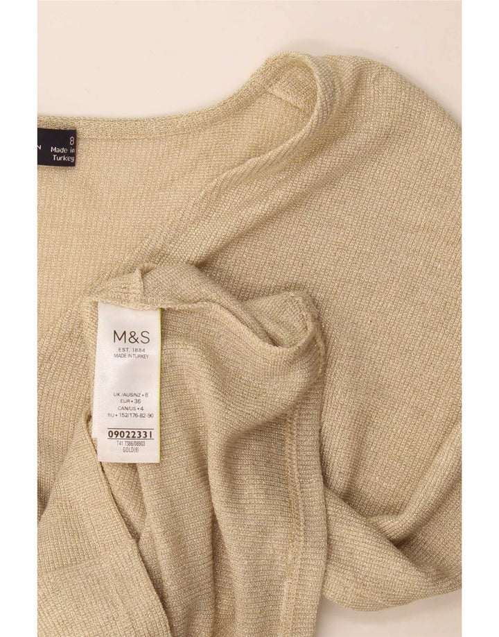 Женская блузка Marks & Spencer Top UK 8, маленькая, золотистая, вискоза
