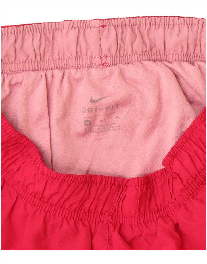 Женские спортивные шорты Nike Dri Fit UK 12, средний красный, полиэстер с цветными блоками