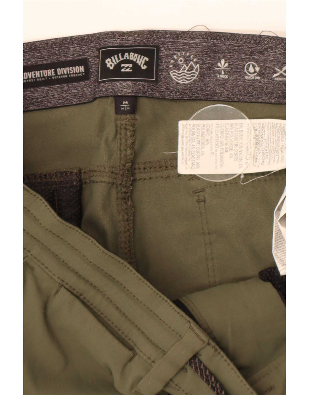 Мужские узкие брюки-чинос Billabong, средние W32 L30, хаки, нейлон