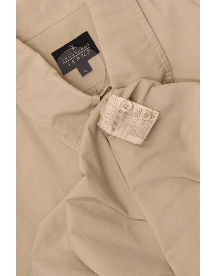 Мужская рубашка Trussardi Jeans, большая бежевая, хлопок