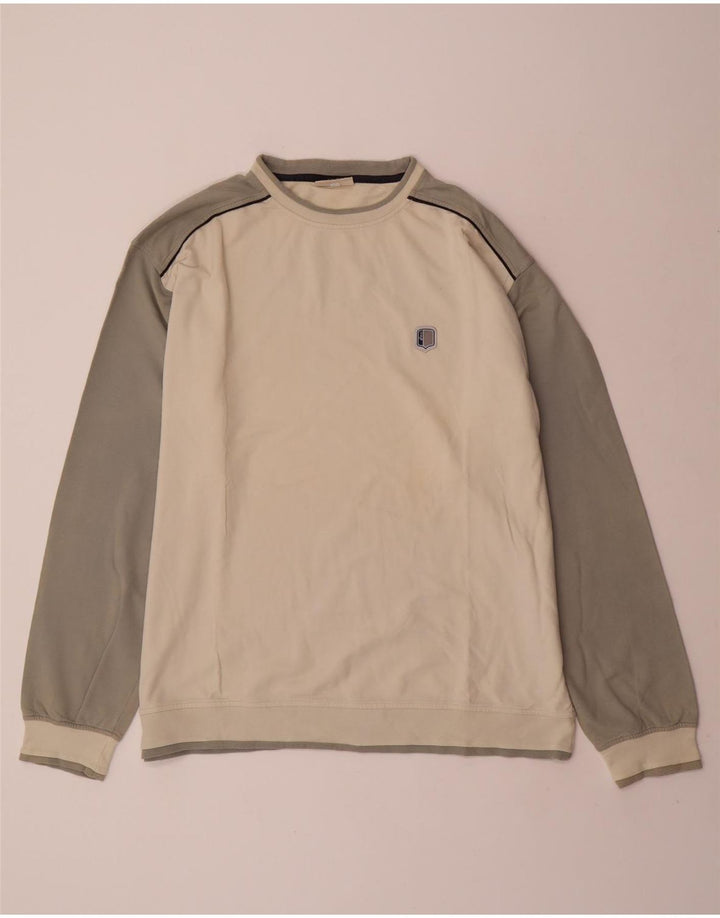 Мужской свитшот ASICS 2XL Off White, хлопок с цветными блоками