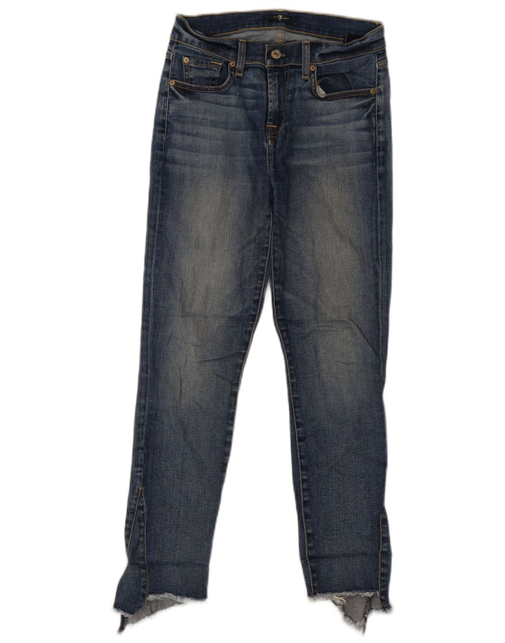 Женские узкие джинсы 7 FOR ALL MANKIND W26 L26, синий хлопок