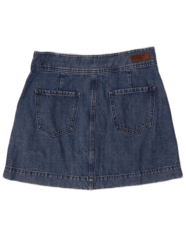 Женская мини-юбка джинсовая Benetton UK 12 Medium W30 Синяя, хлопок