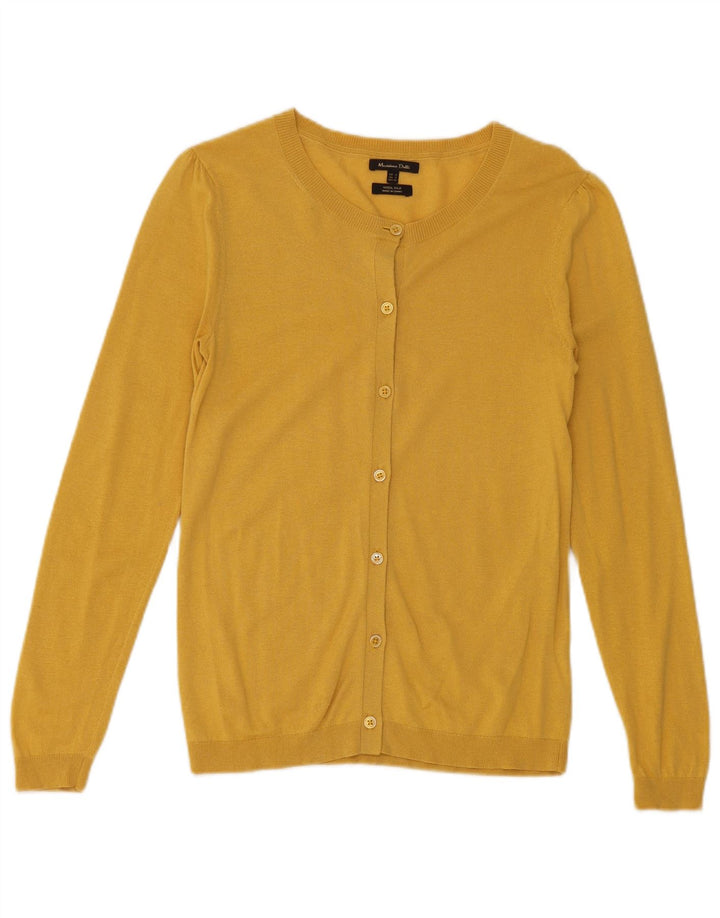 Женский кардиган Massimo Dutti UK 10, маленький желтый шерстяной свитер