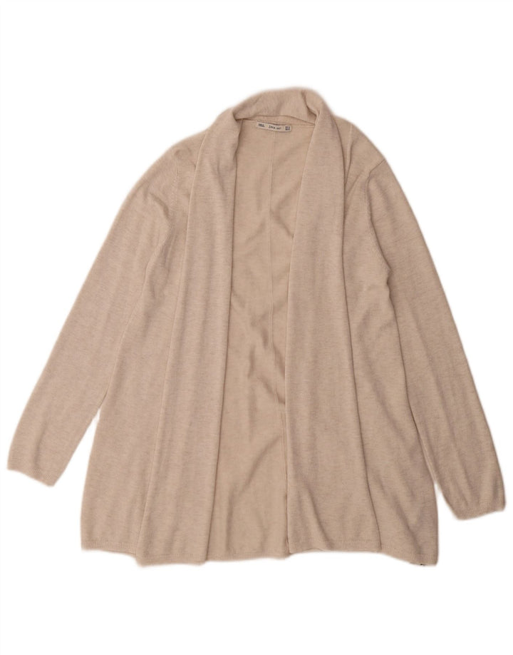 Женский открытый кардиган Zara UK 14, средний бежевый вискоза