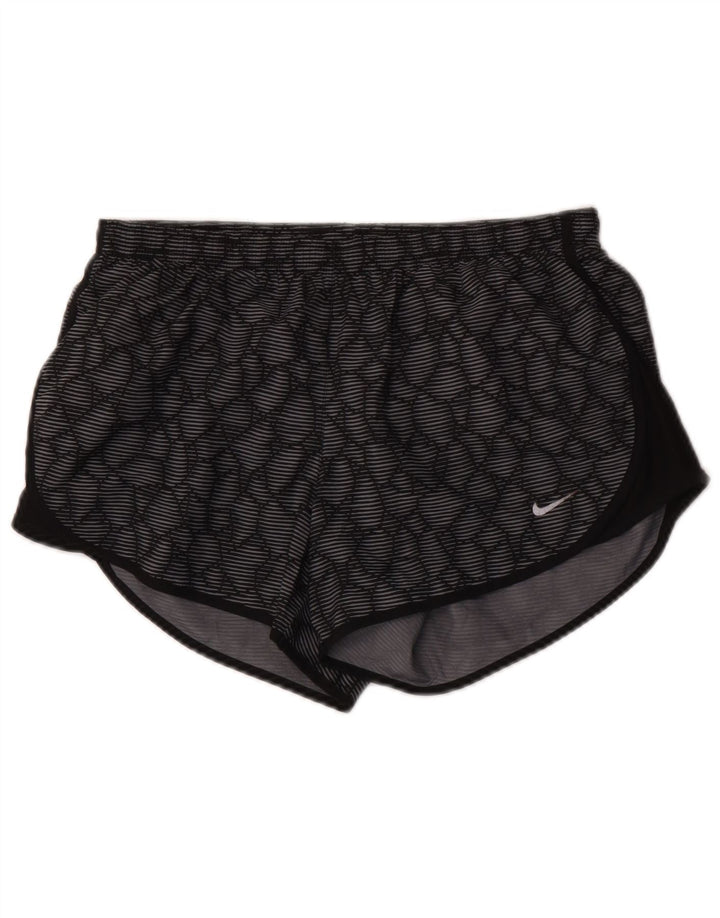 Женские спортивные шорты Nike Dri Fit UK 10, маленькие серые, полиэстер с геометрическим рисунком