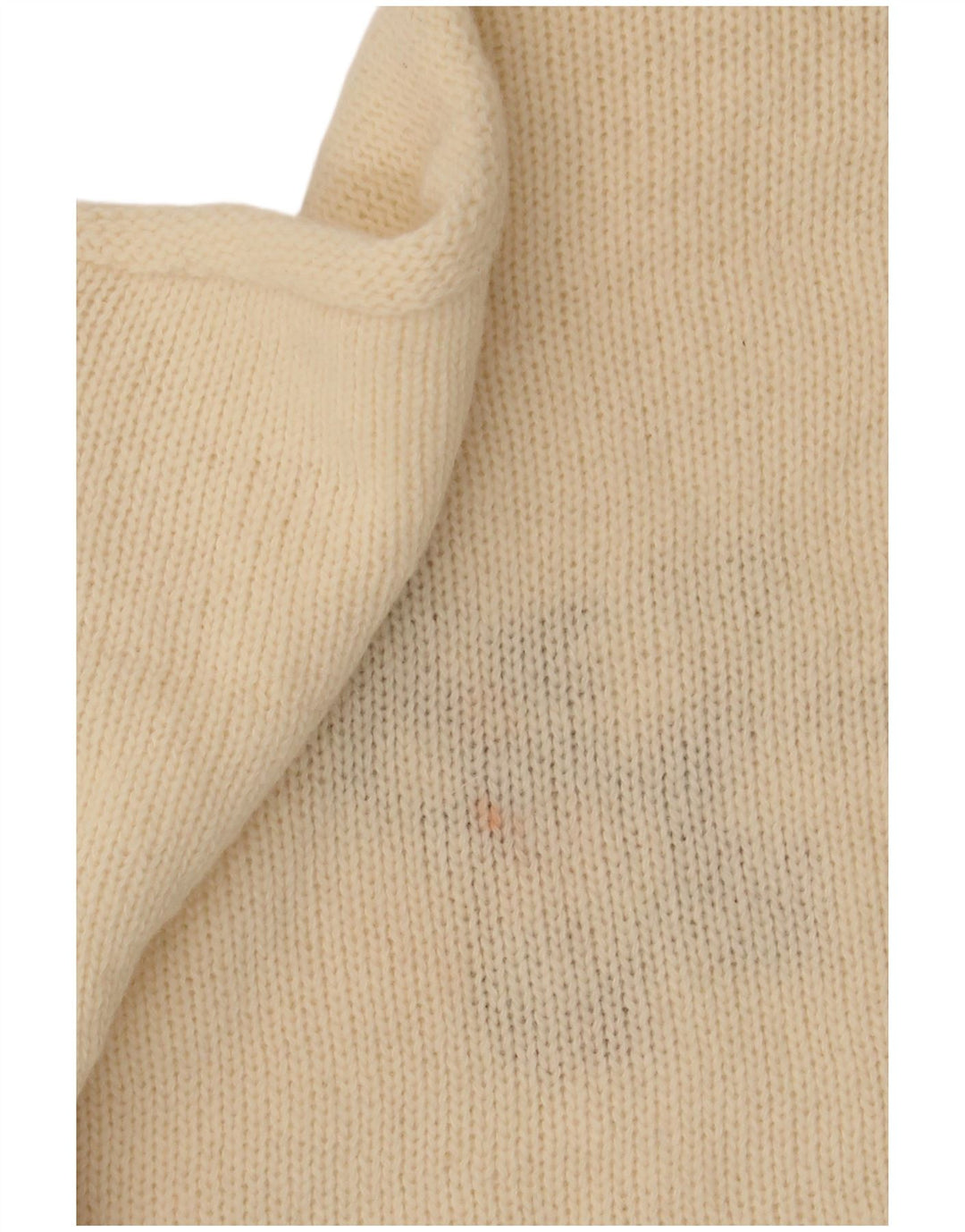 Винтажный женский джемпер с высоким воротником и рисунком, Великобритания, 14, средний, белый