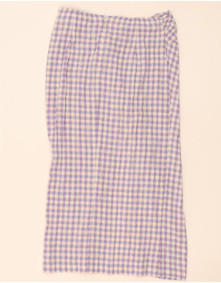 Женская длинная юбка Zara, большая W32, фиолетовая клетка