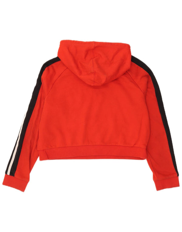 Женский укороченный джемпер с капюшоном Adidas Oversized UK 10, маленький красный с цветными блоками