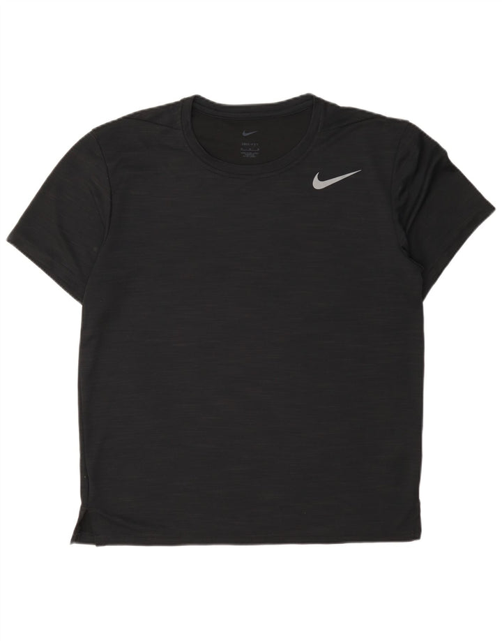 Мужская футболка Nike Dri Fit, средний черный полиэстер с крапинками