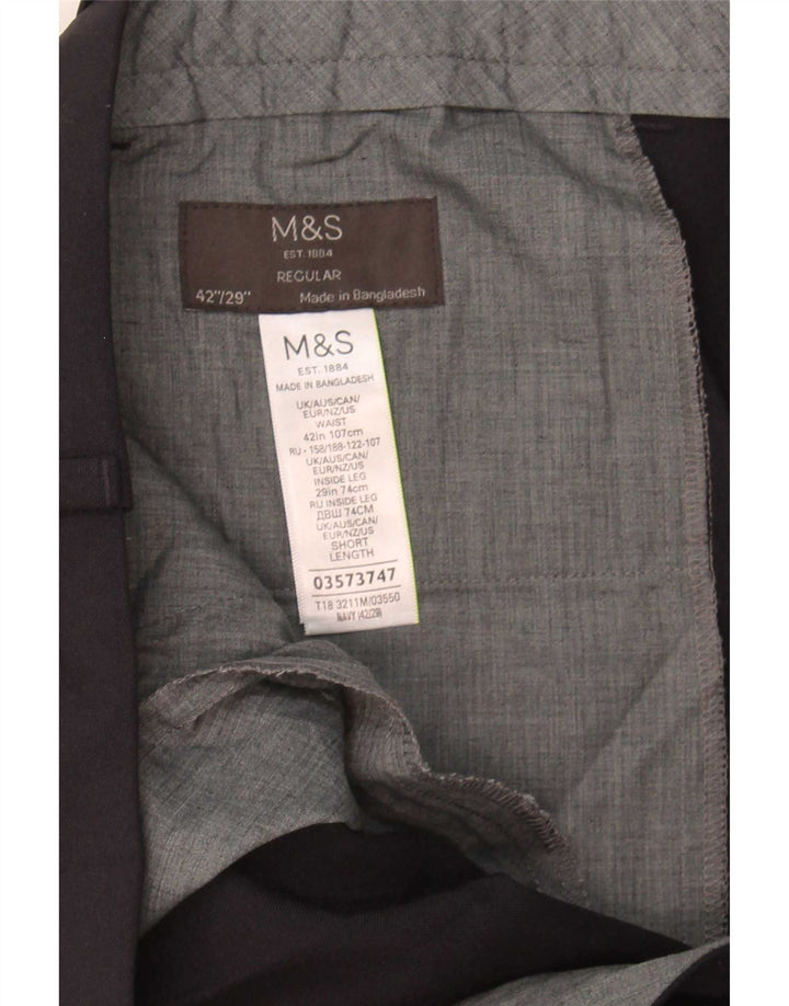 Мужские стандартные костюмные брюки Marks & Spencer W42 L29 темно-синие