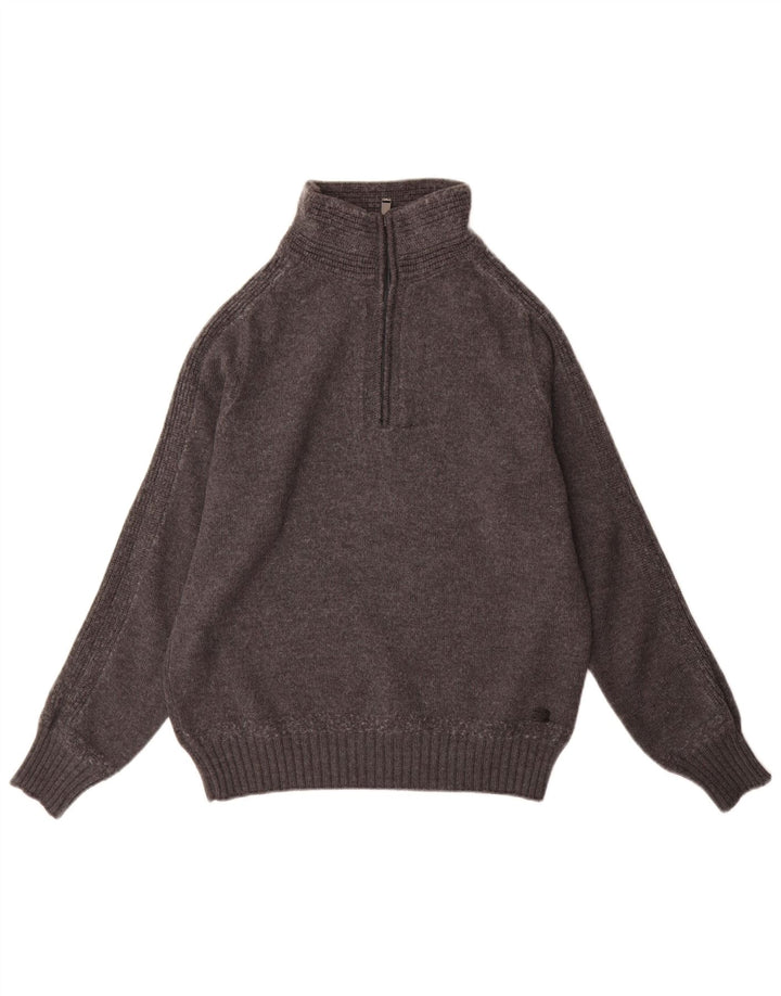 Мужской свитер Trussardi с воротником на молнии XL, серый, шерсть